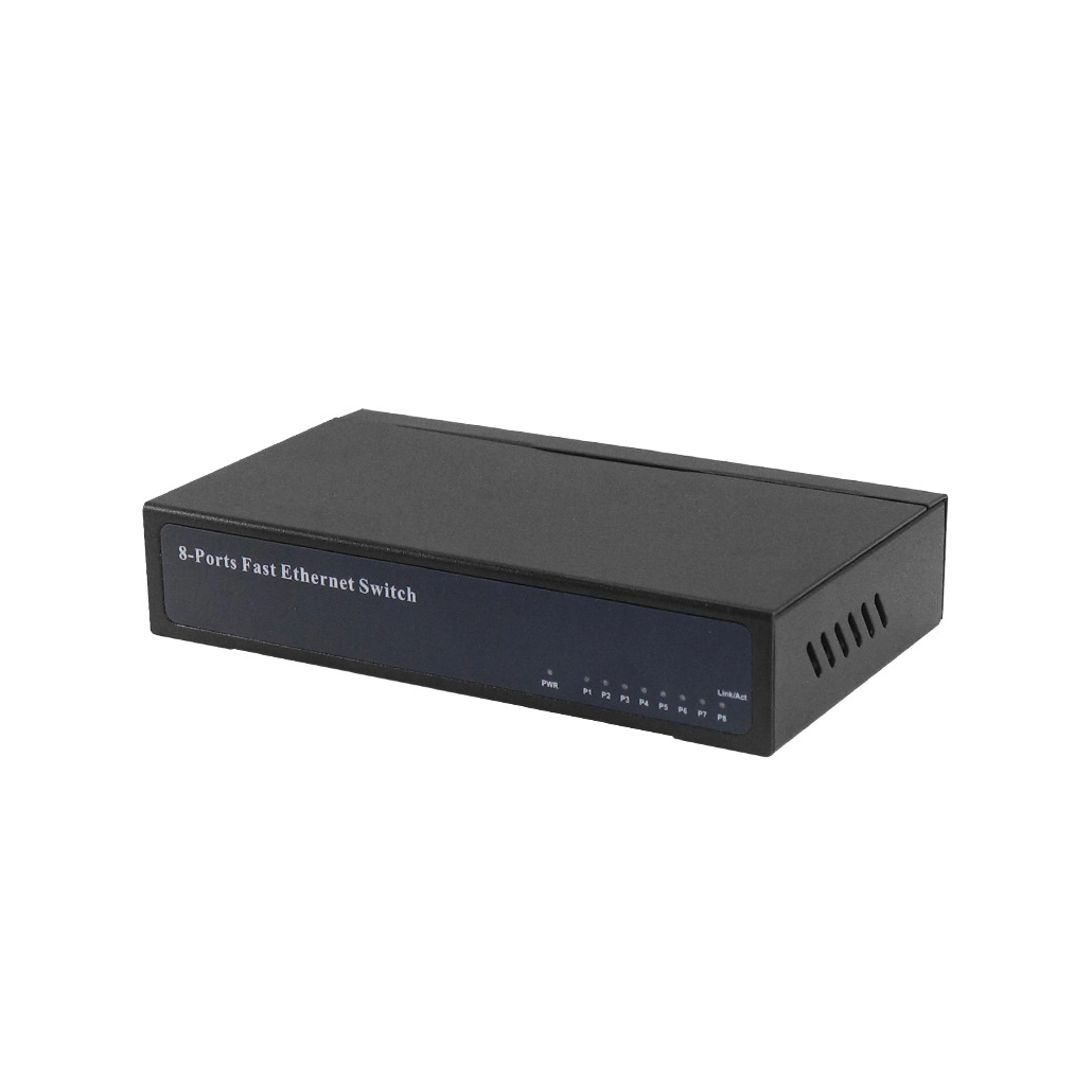 Switch de rede Gigabit e Fast Ethernet de 8 portas