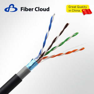 24AWG 4 paires torsad&eacute;es PE et PVC F/UTP 350 MHz en cuivre massif Cat5e c&acirc;ble en vrac pour enterrement direct ext&eacute;rieur