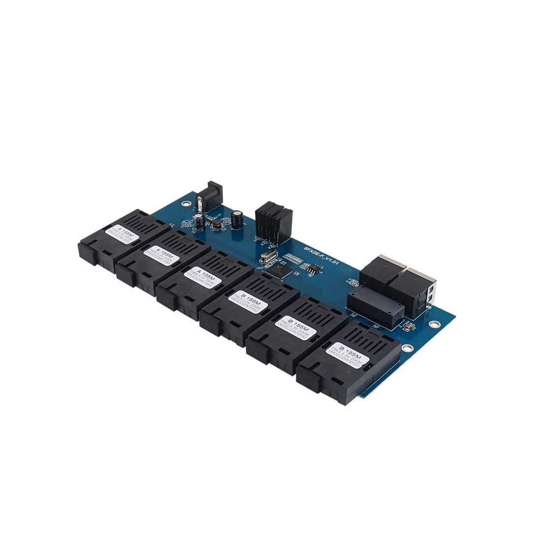 Convertisseur opto&eacute;lectronique &eacute;lectrique &agrave; 6 lumi&egrave;res, 100G, 20KM, carte PCBA, &eacute;metteur-r&eacute;cepteur &agrave; fibre