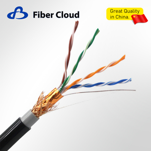 26AWG 4 pares tran&ccedil;ados PUR SF/UTP 350 MHz cabo de cobre tran&ccedil;ado Cat5e Ethernet industrial em massa