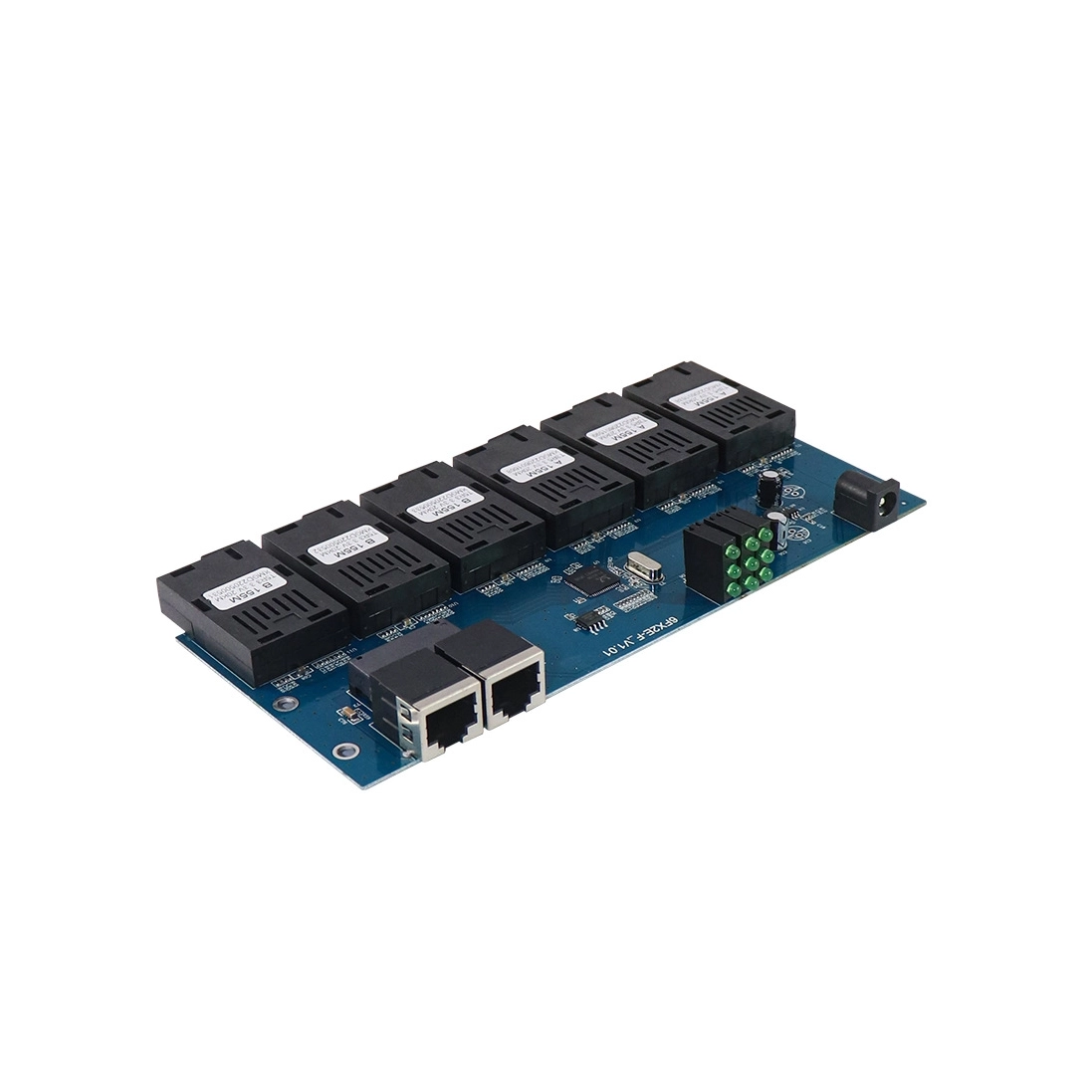 Convertisseur opto&eacute;lectronique &eacute;lectrique &agrave; 6 lumi&egrave;res, 100G, 20KM, carte PCBA, &eacute;metteur-r&eacute;cepteur &agrave; fibre